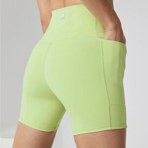 Vuori Biker shorts with pockets like new neon/brat like new